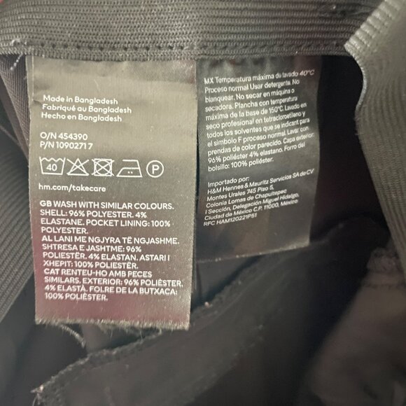 H&M Black Pleated Trousers Womens Size 14 Polyester Blend - Picture 5 of 5